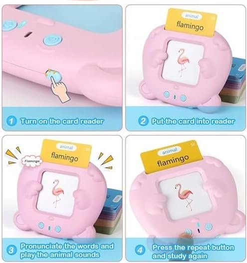 Talking Flash Cards (224 English Words) - Pink Color - Image 3