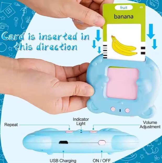 Talking Flash Cards (224 English Words) - Blue Color - Image 4