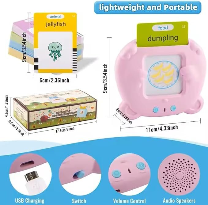 Talking Flash Cards (224 English Words) - Pink Color - Image 2