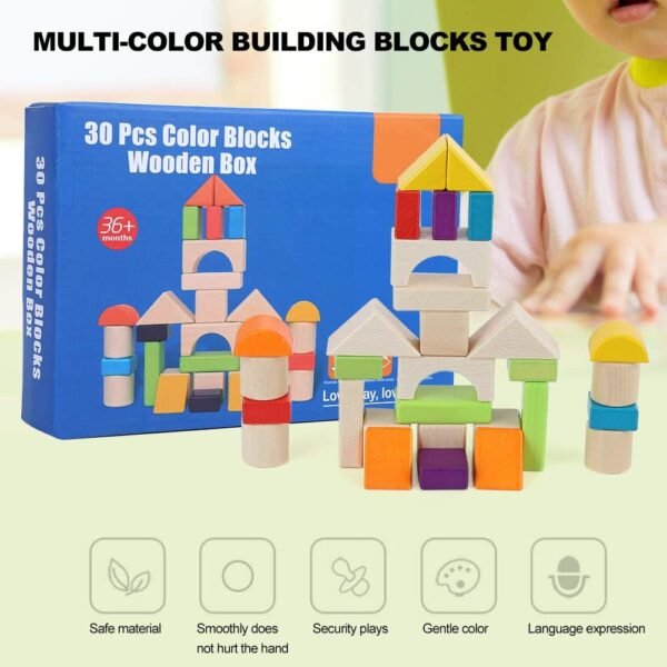 Wooden Colored Building Blocks (30 Pcs) – Brighter Minds Play