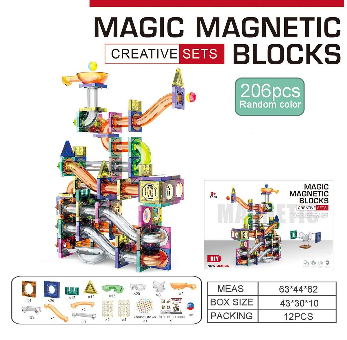 Magnetic Pipe Blocks 265 Pcs - Image 3