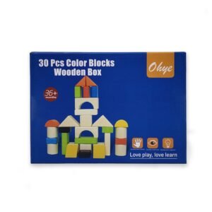 Wooden Colored Building Blocks (30 Pcs)